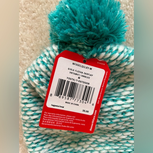 NEW! The North Face Girl's Flecka Earflap Hat Ion Blue Medium - Picture 3 of 4